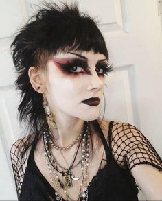 Goth Drag, Deathrock Fashion, Goth Makeup Looks, Pixie Mullet, Grunge Looks, Goth Club, Goth Stuff