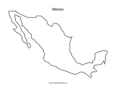 a map of mexico with the capital and major cities in black on a white background