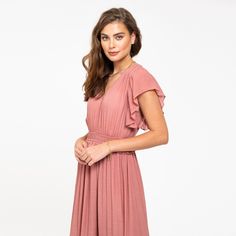 Add feminine flair to your closet with this August Sky Women's Empire Waist Dress. This midi dress is made from a soft fabric blend and a breathable design perfect for those warmer days. Featuring a cinched wasit and lined tiered skirt that allows for comfortable wear. Slip into your favorite pair of sneakers for everyday style, or amp it up with wedges and beaded earrings for a night out. Fits true to size, for a more relaxed fit we recommend you size up. Pink V-neck Rayon Dress, Chic Pink Fit And Flare Midi Dress, Feminine Flowy Solid Mini Dress, Pink Fit And Flare Knee-length Midi Dress, Pink Knee-length Fit And Flare Midi Dress, Flowy Pink Knee-length Mini Dress, Pink Feminine Fit And Flare Midi Dress, Pink Fit And Flare Midi Length Dress, Spring Pink Fit And Flare Midi Dress