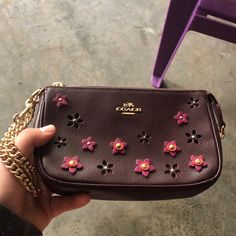 Brand New Never Used Coach Purple Shoulder Bag For Evening, Coach Purple Evening Bag, Coach Purple Crossbody Shoulder Bag, Purse Upcycle, Mk Purse, Pink Patent Leather, Purple Suede, Bags Coach, Black Wallet