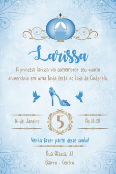 a blue poster with the words larissa written in spanish and an image of a shoe