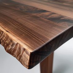 a close up of a wooden table with no one on it's legs or feet