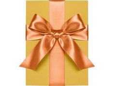 a yellow gift box with a large bow