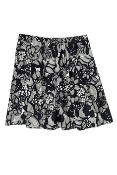 Current Boutique-Moschino Cheap & Chic - Black & Grey Print Flared Skirt Sz 12 Outfit Size 12, Black Knit Top, Moschino Cheap And Chic, Office Look, Trendy Outfit, Grey Prints, Flared Skirt, Black Knit, Strappy Sandals