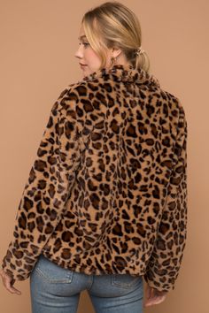 Super Soft Leopard Fur Jacket that will be a wardrobe staple. 100% Polyester Trendy Fur Coat With Faux Fur Trim For Fall, Trendy Faux Fur Trim Coat For Fall, Cozy Fall Outerwear With Faux Fur Trim, Oversized Faux Fur Outerwear With Long Sleeves, Oversized Long Sleeve Faux Fur Outerwear, Casual Faux Fur Outerwear With Long Sleeves, Casual Long Sleeve Faux Fur Outerwear, Casual Oversized Fur Coat For Fall, Casual Outerwear With Faux Fur Lining For Work