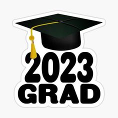 a graduation sticker with the words'1033 grad'in black and yellow