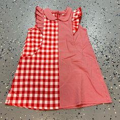 Plaid Gingham Red Dress - Nwot. Size 4t. Cute Red Dress For School, Gingham Dresses For School In Spring, Plaid Dresses For School In Summer, Red Plaid Dress For Picnic In Spring, Plaid Summer Dress For School, Plaid Dresses For Summer School, Preppy Gingham Dress For School, Preppy Red Cotton Dress, Red Plaid Dress For Spring Picnic