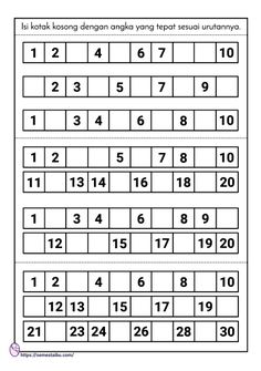 the missing numbers worksheet for children to learn how to read and write them