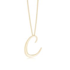 Personalize your jewelry look with this charming lowercase "c" initial pendant. It is crafted in 14k yellow gold and has a simple yet appealing design. C Initial, Plain Jewelry, Gold Initial Pendant, Gold Sign, Initial Pendant Necklace, Elegant Pendant, Initial Jewelry, Gold Initial, Initial Pendant