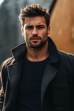 Male Celebrity Portrait Photography, Muscular Dark Haired Men, Men Smirking, Grumpy Man Aesthetic, Brown Hair Man Aesthetic, Handsome Dark Haired Men, Russian Man Aesthetic, Italian Guys Aesthetic, Dark Hair Blue Eyes Men