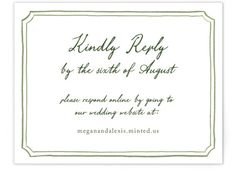 a wedding card with the words, kindly refy by the side of august on it