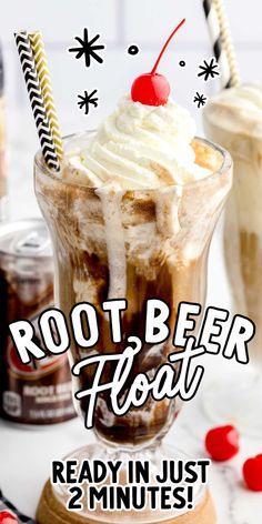 root beer float is ready in just 2 minutes