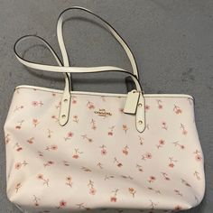 Coach Tote Bag Prairie Flower Print Pebble Leather Gold Hardware Slight Stain On Bottom (Pictured) Good Condition Coach Tote Bag, Prairie Flower, Coach Tote Bags, Coach Tote, Bags Coach, Coach Bag, Pink Bag, Flower Print, Womens Tote Bags