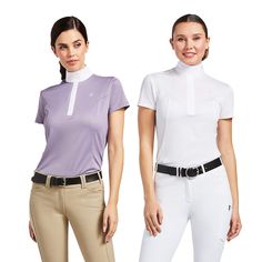 Classic Fitted Sports Shirt, Fitted White Polo Shirt For Work, White Fitted Polo Shirt For Work, Fitted Collared Shirt For Sports, Fitted Collared Sports Shirt, Fitted White Polo Shirt For Sports, Fitted Functional Short Sleeve Polo Shirt, Ariat Jacket Womens, Classic Fitted Moisture-wicking Polo Shirt