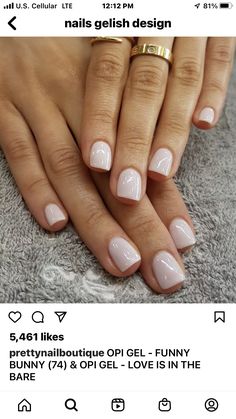 Bridal Nail Ideas, Wedding Day Nails, Bridal Nail, Opi Gel Nails, Bridesmaids Nails, Nails Opi, Milky Nails, Gel Nail Colors