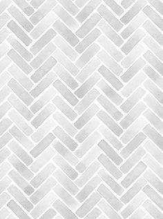 a white and gray herringbone tile wallpaper with an abstract pattern in the middle