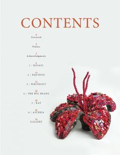 a book cover with an image of a lobster on it's back and the words contents written in red