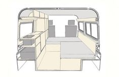 the interior of an rv is shown in this drawing