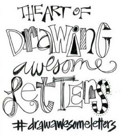 some type of lettering that says, the art of drawing awesome letters drawn by hand