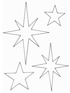 four stars that have been drawn to look like they are in the shape of a star