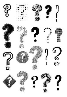 a bunch of question marks on a white background