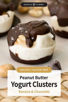 peanut butter yogurt clusters with chocolate and peanuts