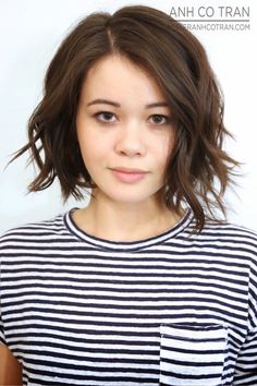 short hair Short Hair Texture, Brunette Haircut, New York Hair, Anh Co Tran, Celebrity Hair, Celebrity Hair Stylist, Hair Affair, Haircut And Color, Hair Texture