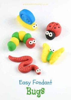 easy fondant bug craft for toddlers to make with clay and plastic doughnuts