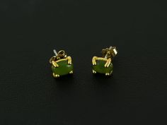 These are vintage (circa 1990s), estate, gold plated, green jade, cabochon, stud earrings. The jade cabochon measures 7mm x 5mm and the pair weighs 1.05 grams. They have the mark of 925 on the back. They were gently pre-owned and are in excellent condition. They may show a few minor signs of use and age as expected in vintage earrings. Nothing looks quite like green jade. International Buyers - Please Note: Import duties, taxes, and charges are not included in the item price or shipping cost. Th Like Green, Stud Earrings For Men, Earrings For Men, Jade Earrings, Oval Earring, Wedding Jewelry Earrings, Green Jade, Jade Green, Wedding Earrings