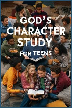 Teens gathered in a circle with Bibles and snacks, studying God's character. Bible Study Lessons For Teens, Womens Bible Study Activities, Teen Bible Study Lessons, Bible Lessons For Teens, Bible Study For Teens, Youth Bible Study Lessons, Books For Teen Boys, Teen Bible Lessons, Bible Class Activities