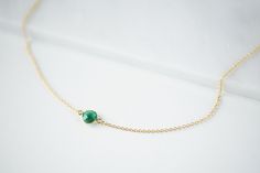 Gold Emerald Pendant - Choker Necklace - May Birthstone Necklace - Small Necklaces for women - Dainty Necklaces for women - Emerald Necklace - Small Stone Necklace - Green Necklace Delicate and Minimal. This is a handmade Emerald Pendant necklace in gold plated or sterling silver Gold Jewelry With Bezel Setting For May Birthstone, Dainty Emerald Jewelry With Adjustable Chain, Gold Emerald Birthstone Necklace For Everyday, Gold Emerald Everyday Birthstone Necklace, Gold Emerald Birthstone Necklace In Minimalist Style, Gold May Birthstone Necklace With Round Stone, Gold Necklace With Round May Birthstone, Emerald Jewelry With Delicate Chain For Gift, Emerald Jewelry With Delicate Chain As Gift