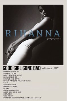 an advertisement for the album good girl one bad by rhonna, featuring a woman in