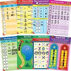 four different kinds of numbers and symbols for children to use on their own worksheets