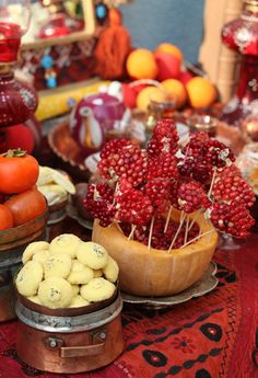 there are many fruits and vegetables on the table