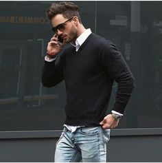 #manstyle #man #style #fashion #sexy #casual #classy #fashionable Beard Styles Short, Man In Black, White Shirt Men, Beard Styles, Look Casual, Stylish Men, Mens Fashion Casual