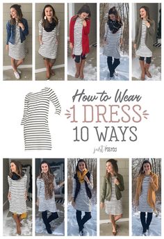 Striped Dress Outfit, Mode Ab 50, Teaching Outfits, Winter Dress Outfits, Legging Outfits, Teacher Outfit, Long Sleeve Knit Dress, Clothing Hacks, White Striped Dress