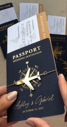 a person holding a passport and some tickets