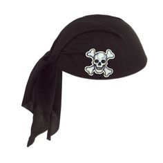 Beistle "Pirate Scarf" Hat in black color comes in a size that fits all and is perfect for pirate party, sold as 3 per pack. Beistle "Pirate Scarf" Hat in black color is made of tied scarves and has a white skull along with crossbones design on the front. Hat comes in a size that fits all and is great for Halloween parties, sold as 3 per pack. Black. High quality hats - novelty for festive occasions. Theme: Pirate. One size fits most. Tied scarves and has a white skull and cross bones design on Pirate Scarf, Black Pirate, Pirate Theme Party, Pirate Hat, Simple Scarf, Pirate Hats, Pirate Costume, Large Scarf, Black Scarf