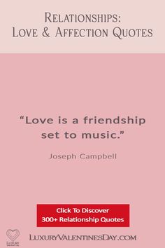 love is a friend set to music quote on pink background with red and white text