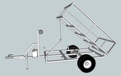 a drawing of a trailer with two wheels