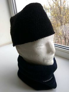 HANDMADE UNIVERSAL MENSWEAR STYLE !  MEN'S Tubeteika, Kuban, Persian Lamb, Cossack,  unisex short beanie black color, cap, crochet hat  freestyle. - Gift for jazzman - Gift for musician - For artists, painters - Hunting - Camping - Fishing   The cooling cap wicks away sweat better than a sweat-band, ball cap or bandanna! Crocheted this short hat is the perfect combination of utility and style.  Material: cotton/wool mixture. *NOTE!* Choose the right size and material when buying. SIZE: I will ne Black Beanie With Short Brim For Outdoor, Casual Black Beanie With Short Brim, Casual Black Crochet Hat For Outdoors, Casual Black Crochet Hat For Outdoor, Black Crochet Beanie For Outdoor, Fitted Black Crochet Beanie, Casual Crochet Flat Cap, Handmade Black Beanie Cap, Adjustable Flat Cap Crochet Hat, Casual Style