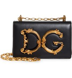 Dolce&Gabbana Logo Leather Crossbody Bag | Nordstrom Elegant Rectangular Shoulder Bag With Logo Plaque, Gold Crossbody Shoulder Bag With Logo, Gold Crossbody Shoulder Bag With Logo Plaque, Formal Crossbody Bag With Logo Plaque, Evening Clutch With Logo Plaque, Evening Clutch Bags With Logo Plaque, Evening Clutch Bag With Logo Plaque, Luxury Clutch Bag With Logo Plaque, Classic Gold Bags With Logo Plaque