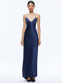 Navy Prom Dresses, Semi Dresses, Prom Dress Inspo, Navy Blue Maxi Dress, Prom 2024, Blue Dress Formal, Dress Slip, Maxi Gown, Prom Dress Inspiration