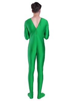 Zentai Suit Unitard 85% Nylon, 15% Spandex. Comfortable, stretchy, and breathable. Unisex for both women and men. One piece covers the full body, from head to toe. Zipper back-Two zippers in different directions, which are easy to put on or off. Perfect for dance practices and performances, Halloween costumes, cosplay, and more. High Stretch Full Length Elastane Unitard, Stretch Long Sleeve Unitard For Costume Party, Fitted Nylon Unitard For Swimming, Solid Stretch Footless Unitard, Green Long Sleeve Stretch Unitard, Fitted Unitard For Swimming, Fitted Solid Color Unitard For Swimming, Solid Fitted Unitard For Swimming, Green Stretch Long Sleeve Unitard