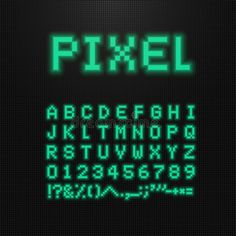 the pixel font and numbers in green on black background royalty images for web pages, presentations or