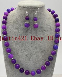 Charming 10mm Purple Sugilite Round Gemstone Beads Necklace Earrings Set 18''AAA Product Description size(Appro   10mm Quantity:   1 Set length:   18" Clasp: . Shipping & Handling: Normally delivery time is about 15-30 working days. To get the shipping discount and invoice, Just simply wait until all of the auctions have ended, and complete the checkout from the most recent Email or any auction page after you finish bidding. Payment Policy: 1. Paypal   (payment through paypal is safe and quick ) Purple Jewelry With Large Round Beads, Purple Agate Round Bead Jewelry, Purple Agate Round Beads Jewelry, Purple Agate Round Beaded Jewelry, Lava Stone Jewelry, Gemstone Beaded Necklace, Bracelet Earring Set, Necklace Size, Style Necklace