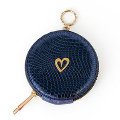 Zippy Coin by Nataly Mendez Genuine Leather 11 CM diametro Gold Heart Luxury Coin Purse With Zipper As Gift, Luxury Coin Purse With Zipper Closure As Gift, Gold Coin Purse With Coin Pocket As A Gift, Gold Coin Purse As Gift, Blue Bag With Interior Key Chain Holder For Gift, Blue Pouch Wallet For Gift, Blue Wallet With Coin Pocket As Gift, Blue Wallets With Coin Pocket As Gift, Blue Pouch Wallet As Gift