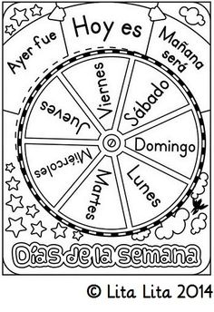 a wheel of the year coloring page with words on it and stars in the background