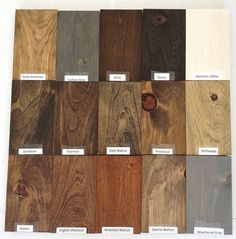 several different colors of wood are shown in this image, with labels on each side