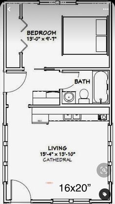 the floor plan for a two bedroom apartment with an attached bathroom and living room area